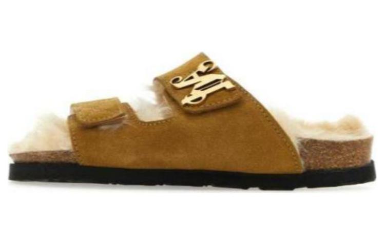 (W) Palm Angels Leather Slipper 'Brown'