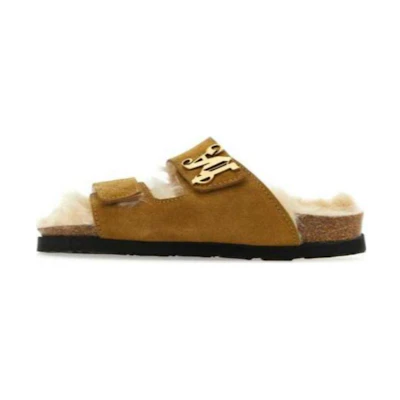 (W) Palm Angels Leather Slipper 'Brown'