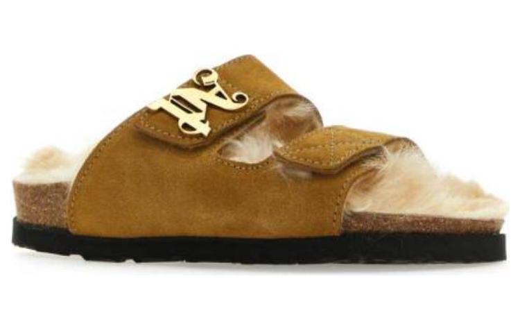 (W) Palm Angels Leather Slipper 'Brown' 圖 4
