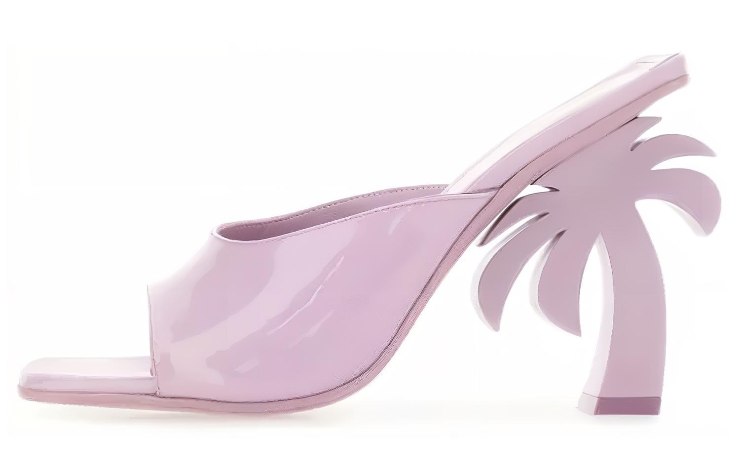 (W) Palm Angels Leather Square-Toe Fashion Slide 'Purple'