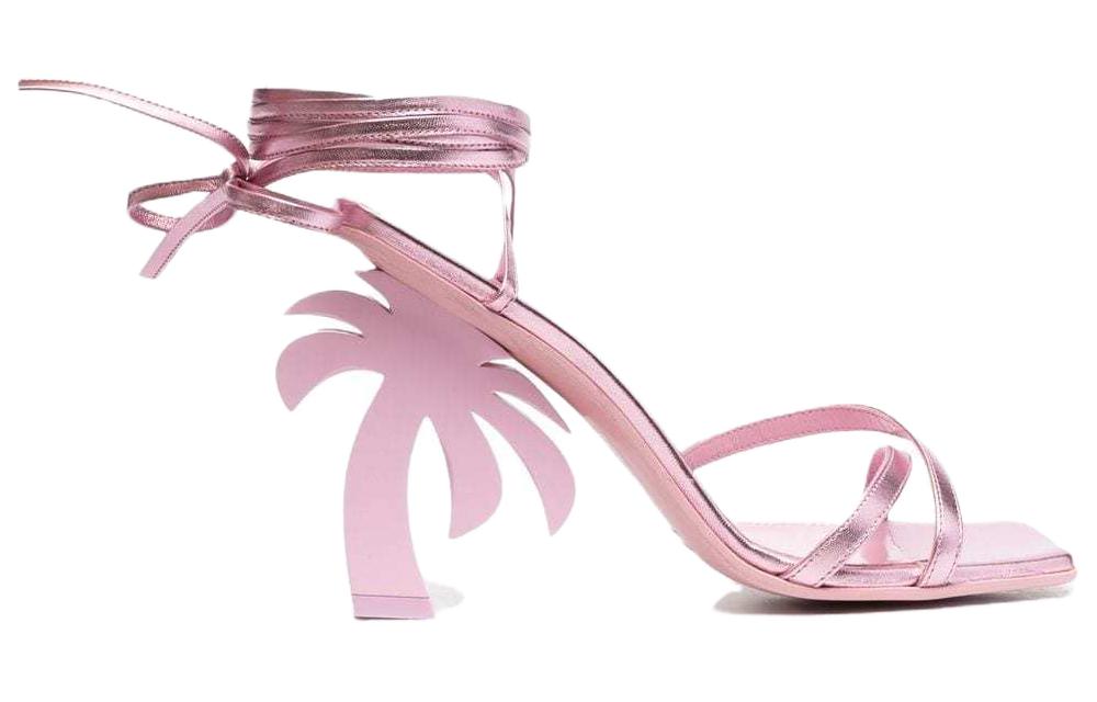 (W) Palm Angels Leather Square Toe Lace-Up Sandals 'Light Purple' 圖 2