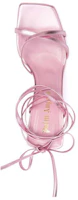 Shop PALM ANGELS 皮革 方頭系帶 時尚涼鞋 女款 淡紫色