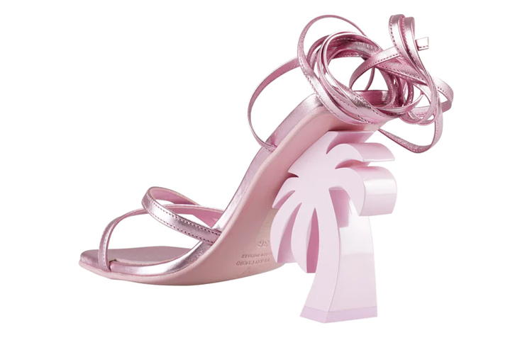 (W) Palm Angels Leather Square Toe Lace-Up Sandals 'Light Purple' 圖 5