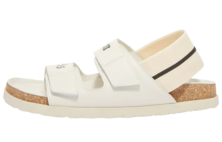 (Women) Palm Angels Logo Leather Sandals 'White' PWIH006S22LEA0010110