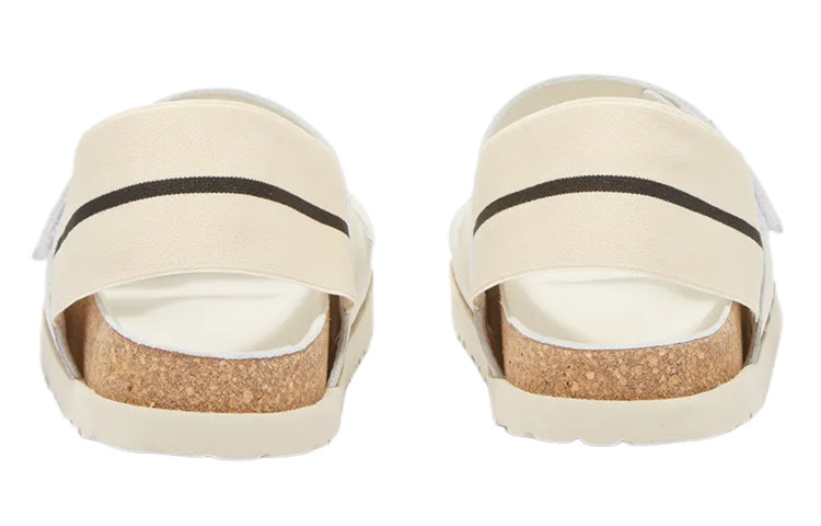 (W) Palm Angels Logo Leather Sandals 'White' 圖 4