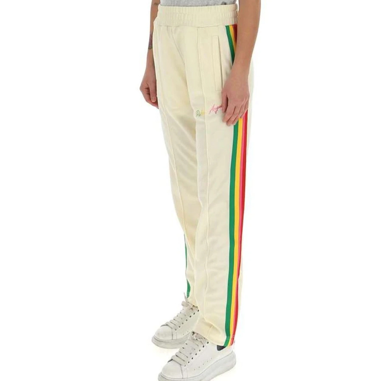 Shop (W) PALM ANGELS Logo印花運動褲 米色配色 PWCA035S21FAB0020384