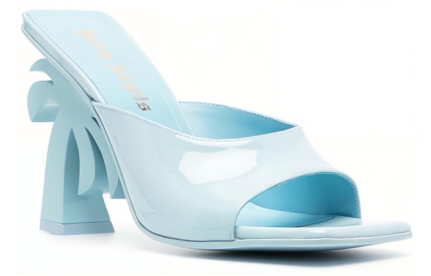 (W) Palm Angels Open Toe 'Blue Calfskin Fashion Slides' 圖 2