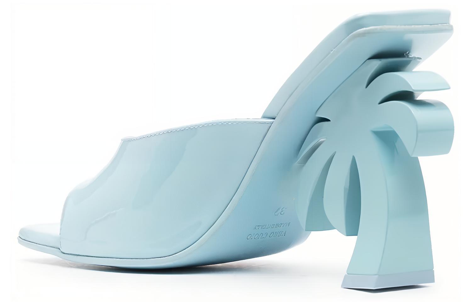 (W) Palm Angels Open Toe 'Blue Calfskin Fashion Slides' 圖 3