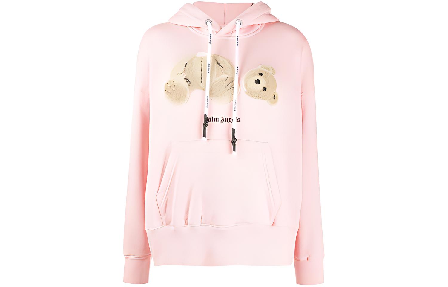 (Women) Palm Angels Pink Animal Bear Graphic Pullover Hoodie PWBB023F20FLE0033060
