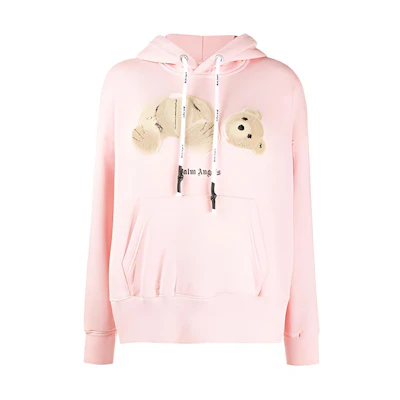 (Women) Palm Angels Pink Animal Bear Graphic Pullover Hoodie PWBB023F20FLE0033060