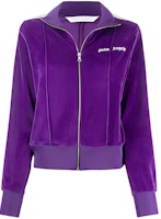 (Women) Palm Angels Purple Fitted Chenille Jacket with Side Stripe PWBD022F20FAB0023701 (Women) Palm Angels Purple Fitted Chenille Jacket with Side Stripe PWBD022F20FAB0023701