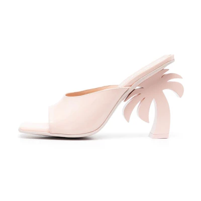 (W) Palm Angels Round-Toe Calfskin Slide 'Pink'