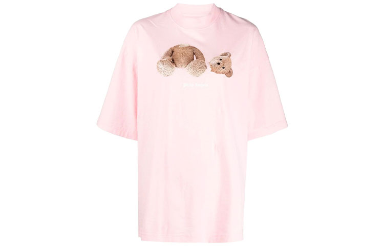(Women) Palm Angels SS21  Decapitated Bear Pink T-Shirt Short Sleeve. PWAA017S21JER0023434