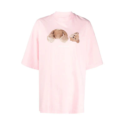 (Women) Palm Angels SS21 Decapitated Bear Pink T-Shirt Short Sleeve. PWAA017S21JER0023434