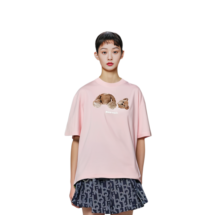 Sizing (W) Palm Angels SS21 斷頭熊粉紅色短袖T恤 PWAA017S21JER0023434