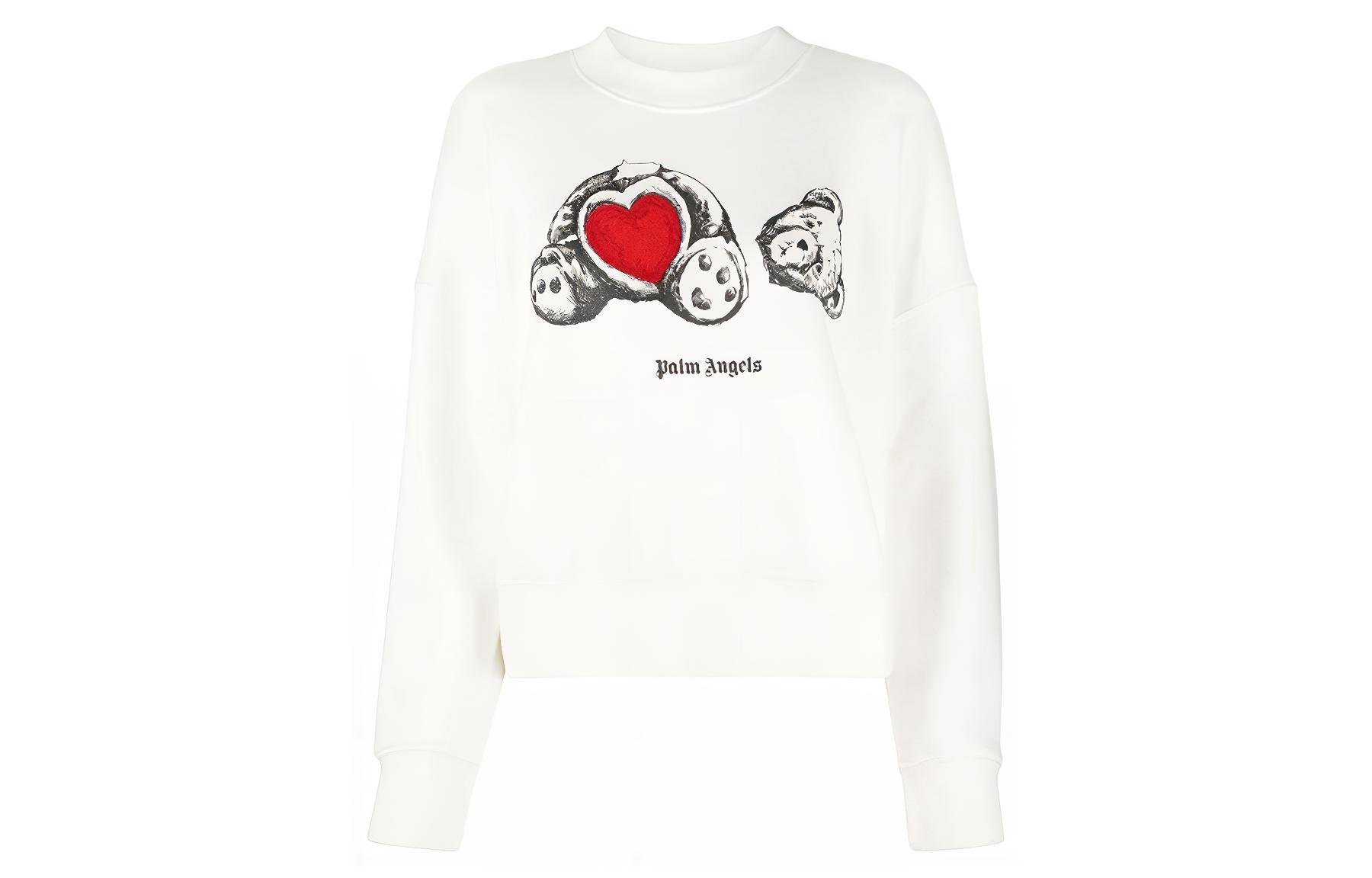 Order (W) Sudadera Gráfica Cartoon PALM ANGELS SS21 Mujer Blanca. PWBA01-7S21FL-E004-0401