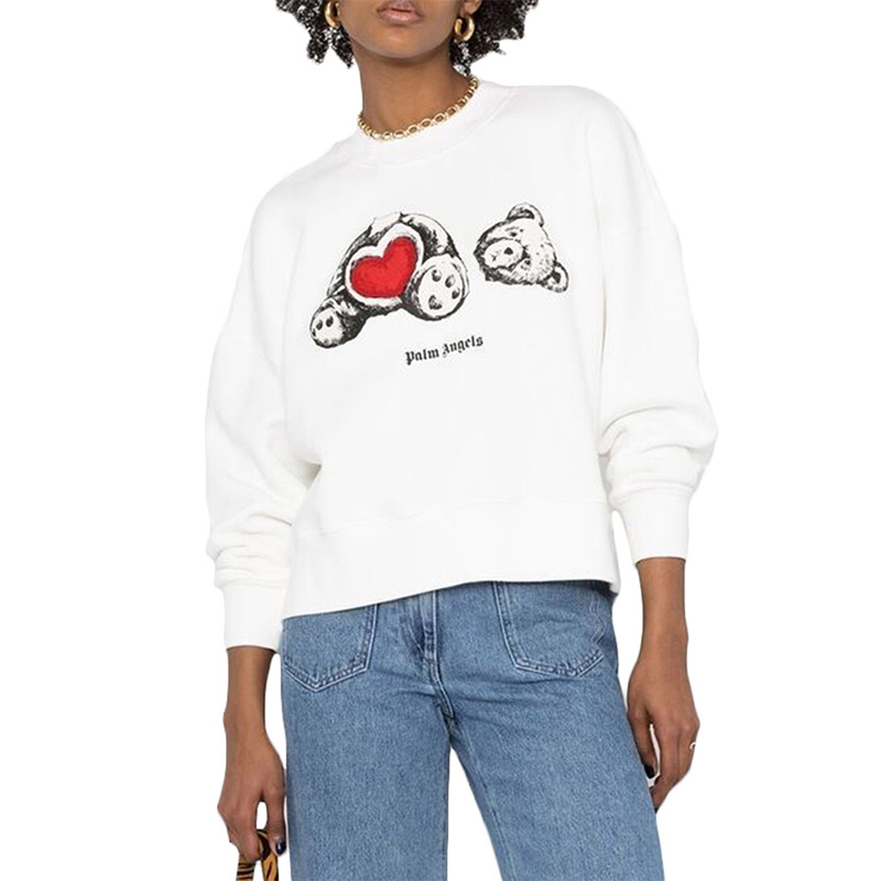 Purchase (W) Sudadera Gráfica Cartoon PALM ANGELS SS21 Mujer Blanca. PWBA01-7S21FL-E004-0401