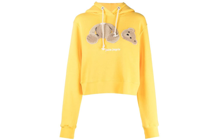 Order (Women) Palm Angels SS21 Decapitated Bear Yellow Cartoon Hoodie  PWBB022S21FLE0011860