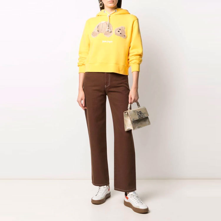 Lookbook (Women) Palm Angels SS21 Decapitated Bear Yellow Cartoon Hoodie  PWBB022S21FLE0011860