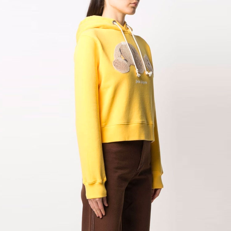 Purchase (Women) Palm Angels SS21 Decapitated Bear Yellow Cartoon Hoodie  PWBB022S21FLE0011860