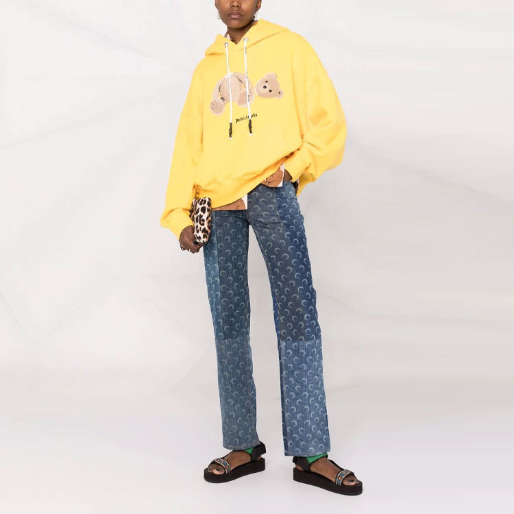 Lookbook (Women) Palm Angels SS21 Yellow Decapitated Bear Logo Hoodie PMBB058S21FLE0021810