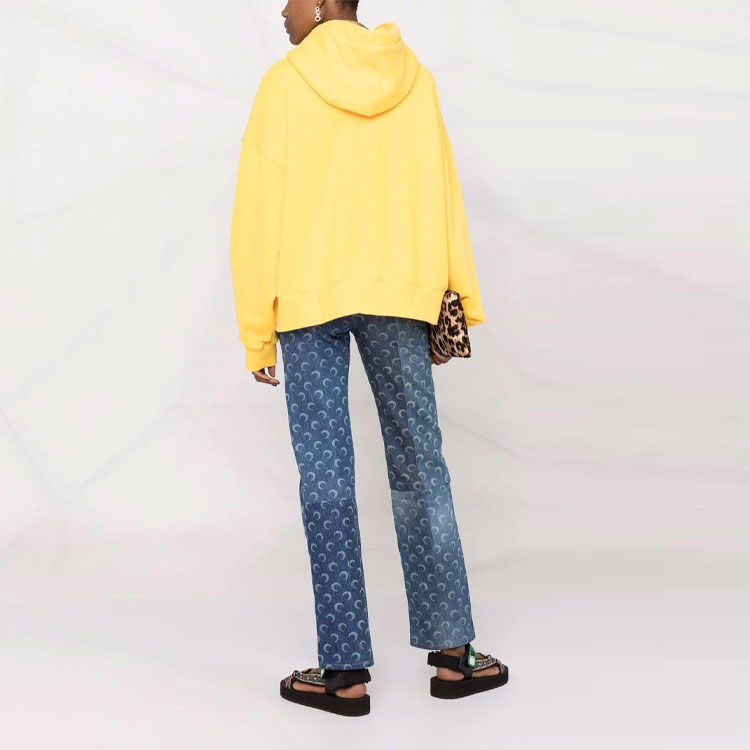 Shop (Women) Palm Angels SS21 Yellow Decapitated Bear Logo Hoodie PMBB058S21FLE0021810