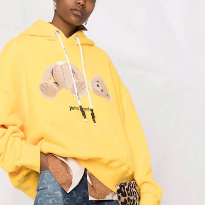 (Women) Palm Angels SS21 Yellow Decapitated Bear Logo Hoodie PMBB058S21FLE0021810 Details for (Women) Palm Angels SS21 Yellow Decapitated Bear Logo Hoodie PMBB058S21FLE0021810