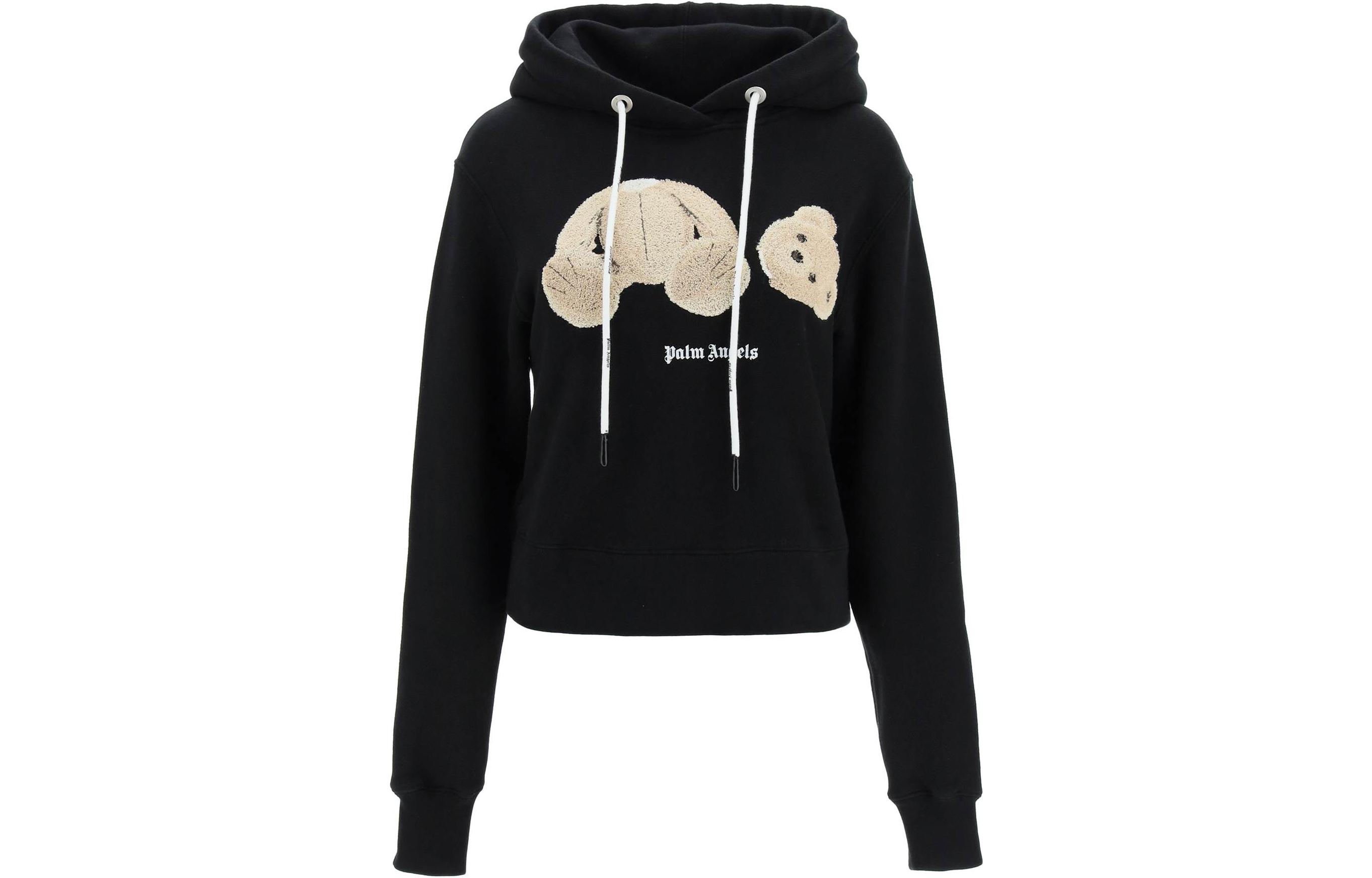 (Women) PALM ANGELS SS22  Animal Embroidered Sweatshirt Black. PWBB022C99FLE001-1060