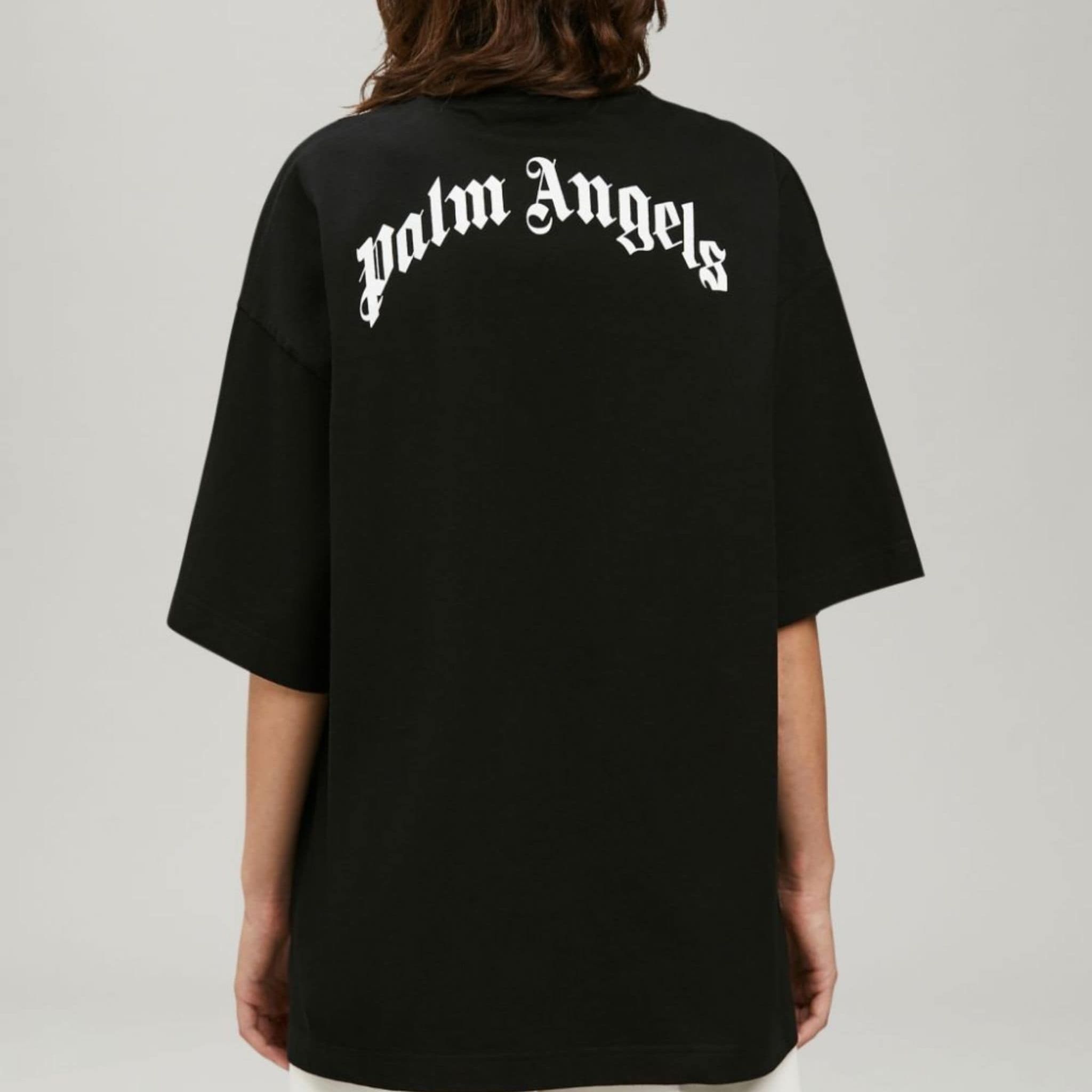 Shop (W) パームエンジェルス SS23 ブラック ロゴプリント カジュアルTシャツ. PWAA017C99JER0021060