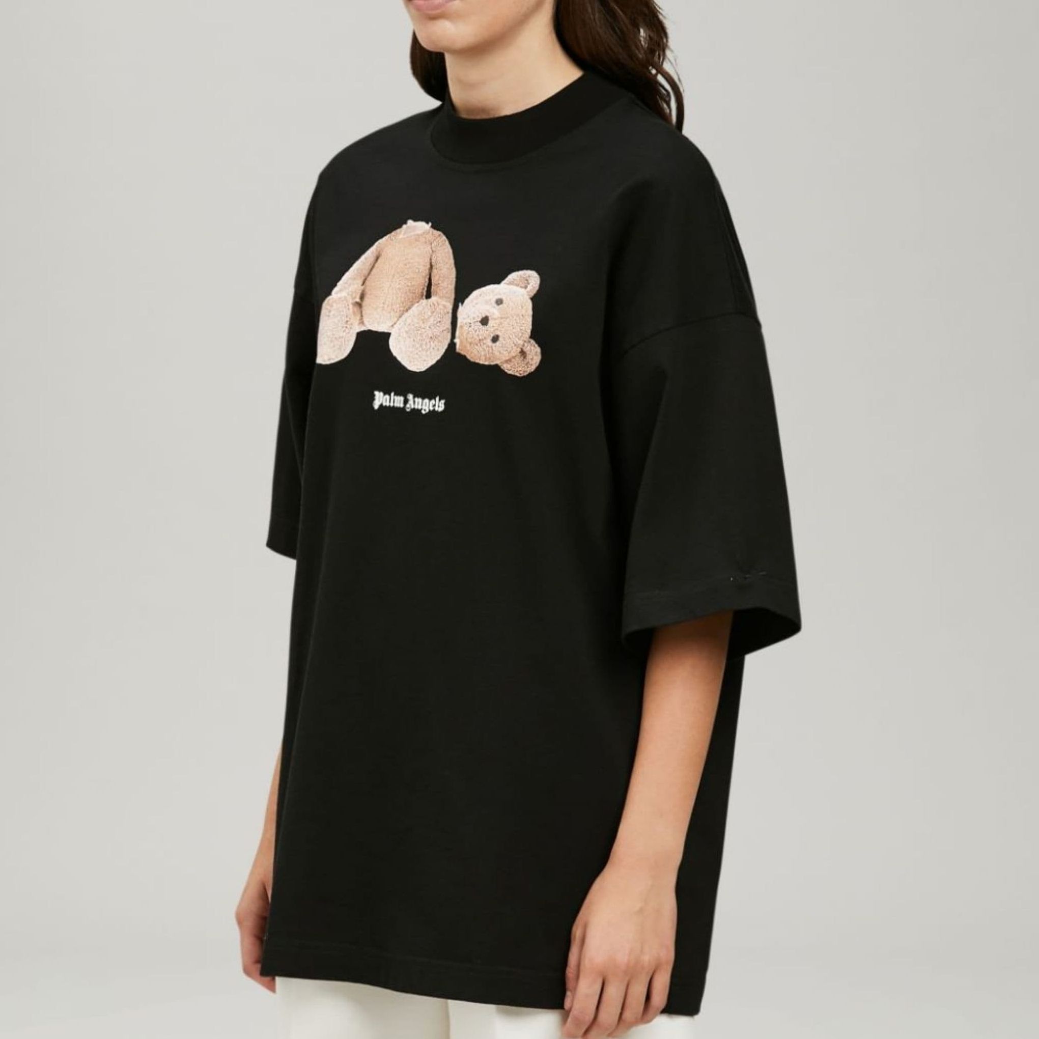 Purchase (W) パームエンジェルス SS23 ブラック ロゴプリント カジュアルTシャツ. PWAA017C99JER0021060