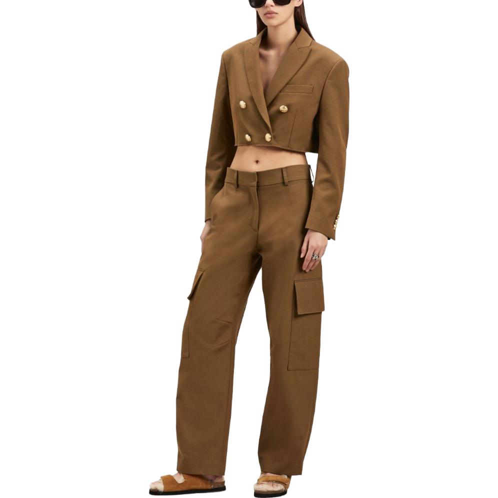 (Women) Palm Angels SS23  Cropped Double-Breasted Jacket Rust Brown. PWEN032F23FAB0016076 圖 3