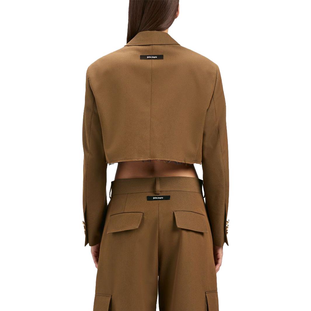 (Women) Palm Angels SS23  Cropped Double-Breasted Jacket Rust Brown. PWEN032F23FAB0016076 圖 5