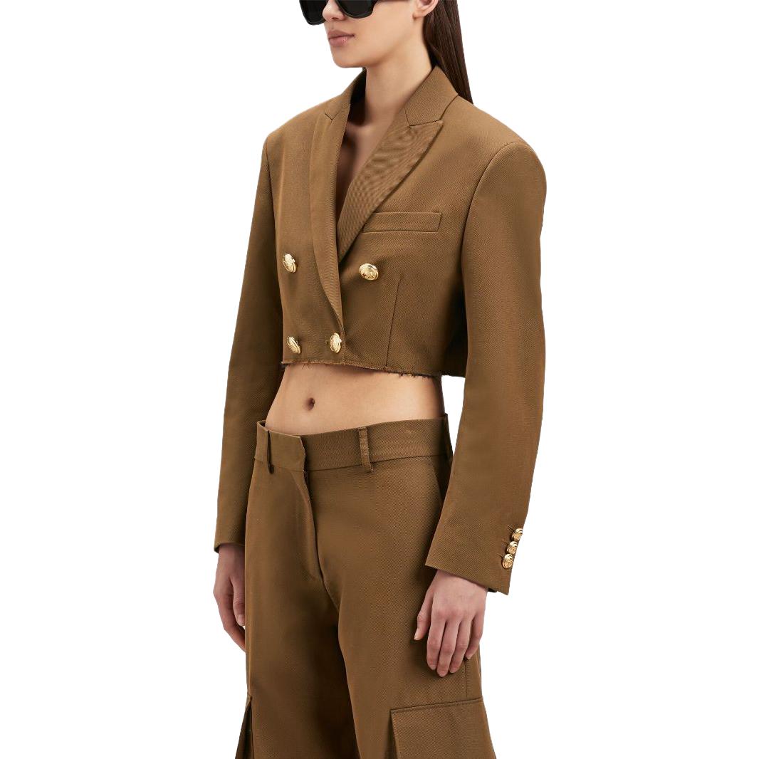 (Women) Palm Angels SS23  Cropped Double-Breasted Jacket Rust Brown. PWEN032F23FAB0016076 圖 6