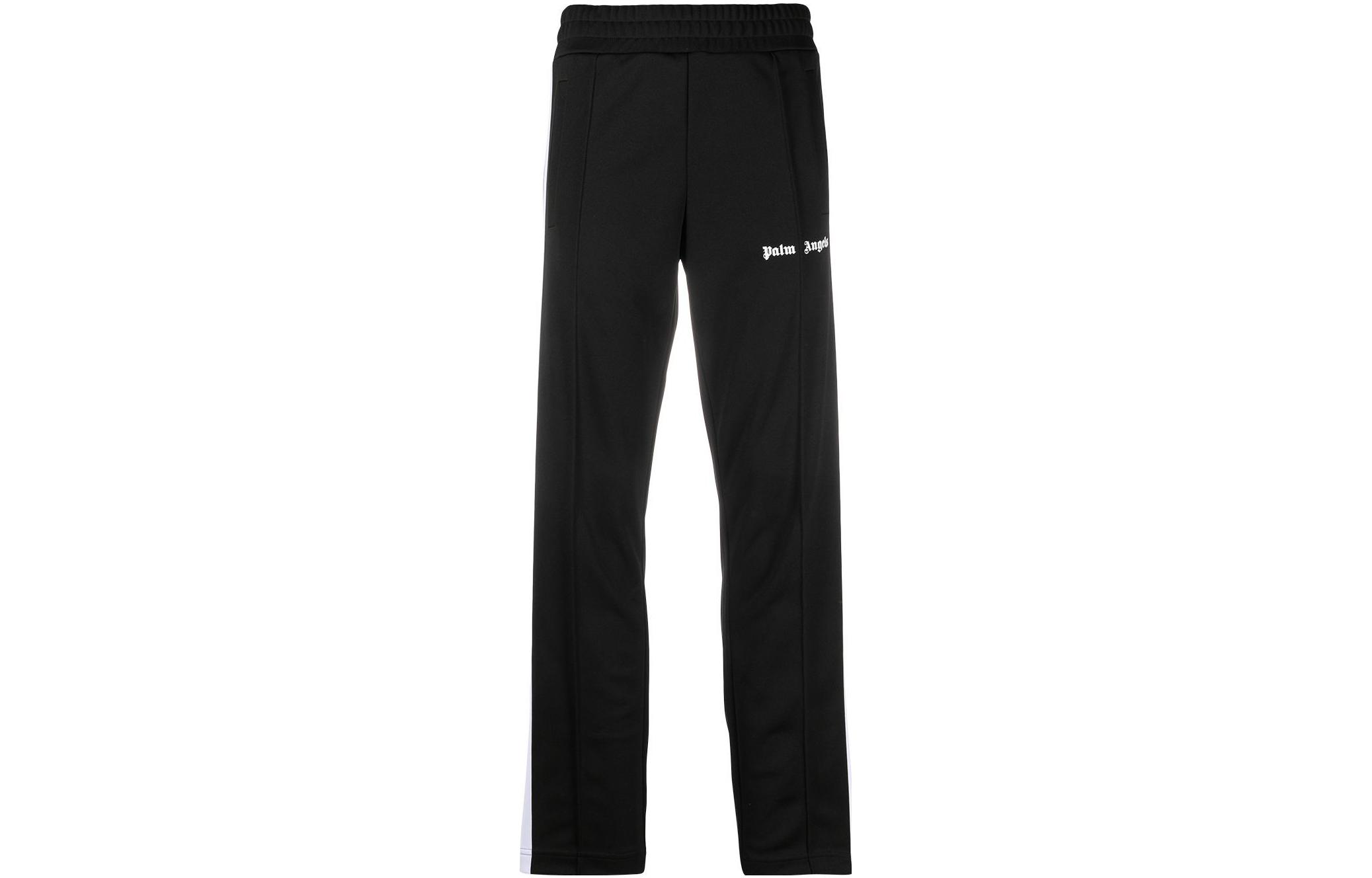(Women) PALM ANGELS SS23  Logo Print Track Pants with Side Stripes - Black PWCJ001C99FAB0011001