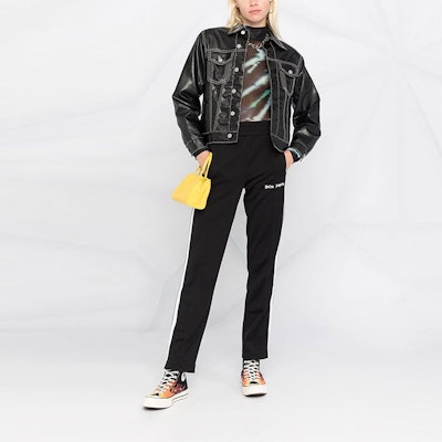 (W) パームエンジェルス SS23 ロゴプリント トラックパンツ サイドストライプ - ブラック PWCJ001C99FAB0011001 Lookbook (W) パームエンジェルス SS23 ロゴプリント トラックパンツ サイドストライプ - ブラック PWCJ001C99FAB0011001