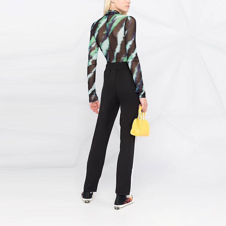 Shop (W) パームエンジェルス SS23 ロゴプリント トラックパンツ サイドストライプ - ブラック PWCJ001C99FAB0011001