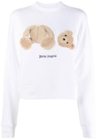 (Women) Palm Angels SS23 Teddy Bear Print Crewneck Sweatshirt Women White PWBA016C99FLE0020160 (Women) Palm Angels SS23 Teddy Bear Print Crewneck Sweatshirt Women White PWBA016C99FLE0020160