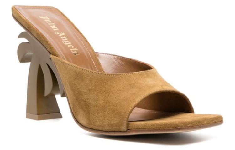 (W) Palm Angels Suede Open Toe Slip-On Slides 'Brown' 圖 2