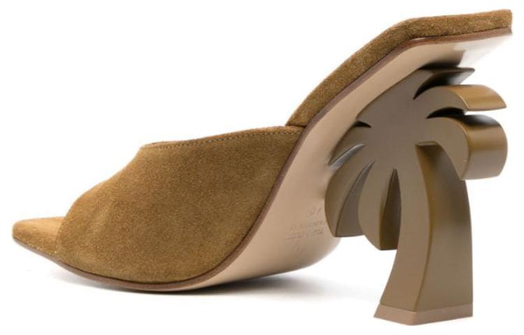 (W) Palm Angels Suede Open Toe Slip-On Slides 'Brown' 圖 3