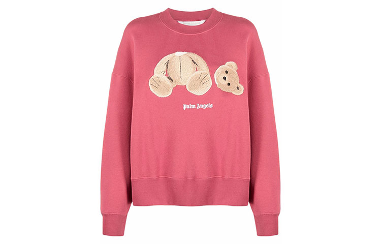 Order (W) PALM ANGELS 泰迪熊图案宽松粉色卫衣 PWBA017F21FLE0032860