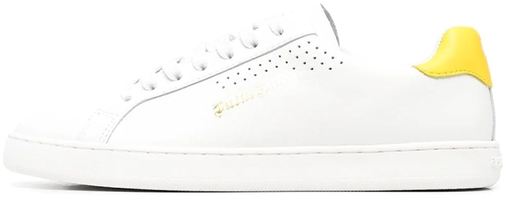 (Women) Palm Angels Tennis Low 'Embossed Logo White Yellow' PWIA035S21LEA0010118 Buy (Women) Palm Angels Tennis Low 'Embossed Logo White Yellow' PWIA035S21LEA0010118