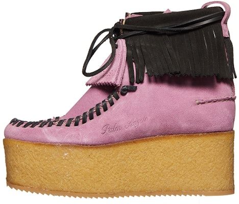 (Women) Palm Angels Wallabee Nubuck 'Pink Black Fringe' APWID004F20LEA0013610 Buy (Women) Palm Angels Wallabee Nubuck 'Pink Black Fringe' APWID004F20LEA0013610