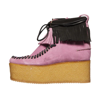 (W) Palm Angels Wallabee Nubuck 'Pink Black Fringe'
