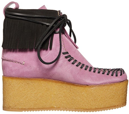 (Women) Palm Angels Wallabee Nubuck 'Pink Black Fringe' APWID004F20LEA0013610 Order (Women) Palm Angels Wallabee Nubuck 'Pink Black Fringe' APWID004F20LEA0013610