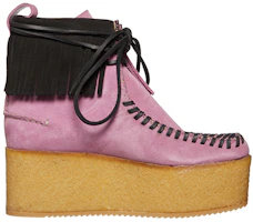 Order PALM ANGELS Wallabee 麂皮 皮革 流蘇 厚底短筒靴 女款 粉黑色