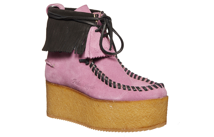 Lookbook (W) Palm Angels Wallabee Nubuck 'Fringe Hitam Merah Muda' APWID004F20LEA0013610