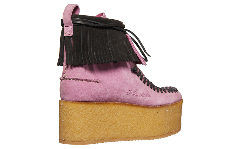Shop (W) Palm Angels Wallabee Nubuck 'Fringe Hitam Merah Muda' APWID004F20LEA0013610