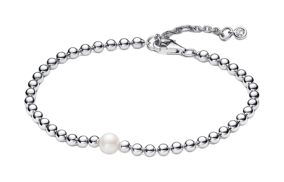 Order (W) 潘多拉925纯银手链搭配淡水珍珠和锆石装饰女性款式。 593173C01