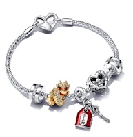 (Women) Pandora 925 Silver Dragon Charm Bracelet with Cubic Zirconia for Women - Silver. ZT2913 (Women) Pandora 925 Silver Dragon Charm Bracelet with Cubic Zirconia for Women - Silver. ZT2913