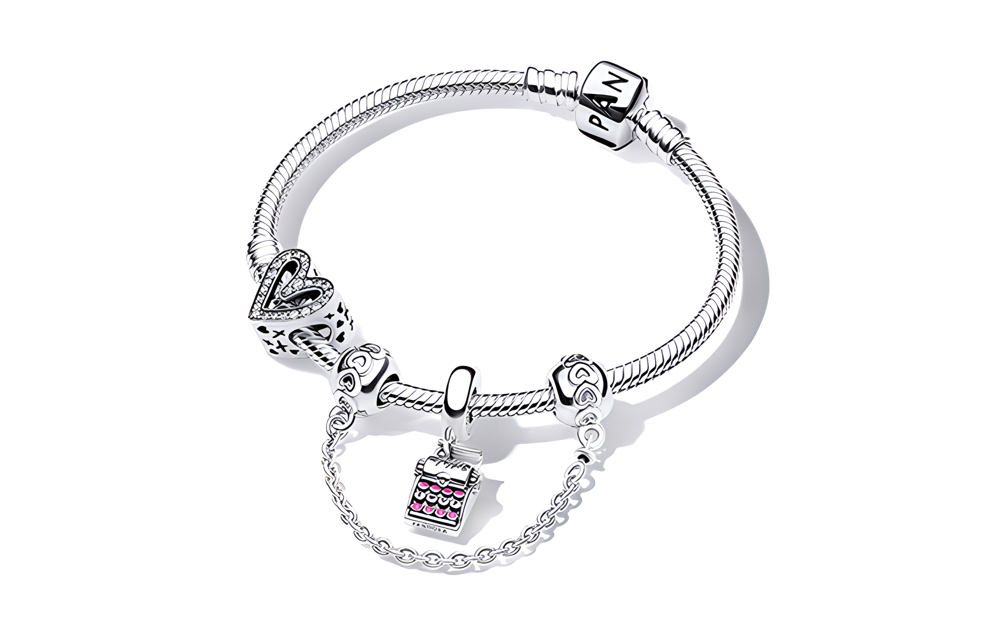 (Women) Pandora 925 Silver Love Bracelet Set Silver  Accessory. ZT2263